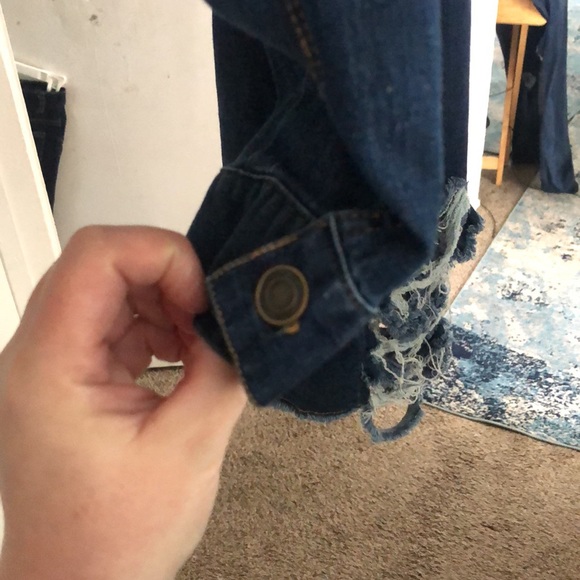 Fashion nova size 2X jean button up the front dress with tear in the thigh area - Picture 5 of 6